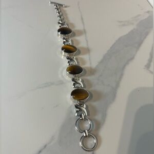Sterling Silver and Tiger Eye Bracelet